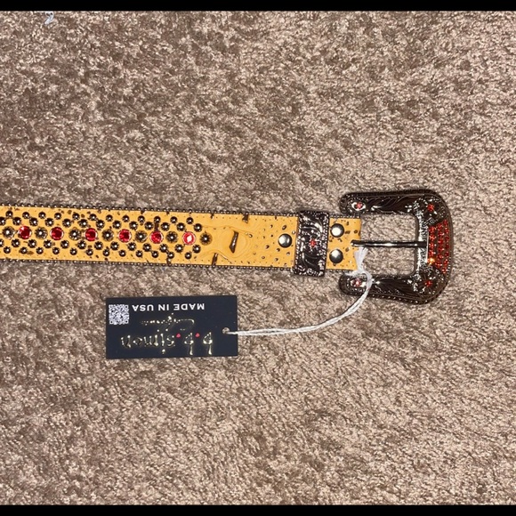 COPY - B.B. SIMON Orange & Red Belt Size 38 - Picture 6 of 9